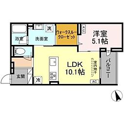 メゾンレクラ 1LDKの間取図画像