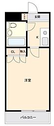 ラ・レジダンス・ド・パンデュール 1Kの間取図画像