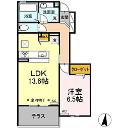 シルフィッドs 1LDKの間取図画像