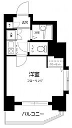 JR山手線 大塚駅 徒歩5分の賃貸マンション 2階1Kの間取り