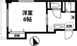 クレスト鷺沼 1Kの間取図画像