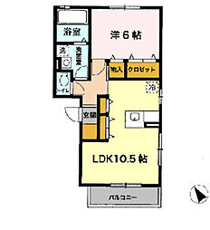 プリマベーラ桜草 1LDKの間取図画像