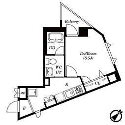 新宿ヤマトビル 1Kの間取図画像