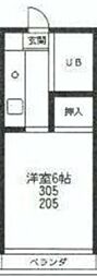 丸双ビル ワンルームの間取図画像