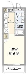 ウッド・ハウス西大宮 1Kの間取図画像