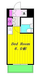 メインステージ多摩川駅前 1Kの間取図画像