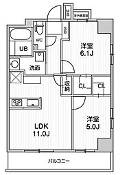 ALTERNA日暮里 10階2LDKの間取り