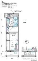 ジェノヴィア練馬春日町スカイガーデン 6階1DKの間取り