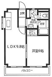 ファーレ秋元 1階1LDKの間取り