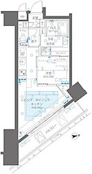 ZOOM新宿御苑前 1LDKの間取図画像