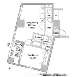 コンフォリア銀座EAST 1LDKの間取図画像