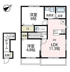 クリオコート 2LDKの間取図画像