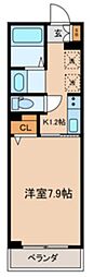 イー・ヴィレッジ常盤台 1Kの間取図画像