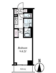 ブライズ大森町DUE 2階1Kの間取り