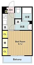 リブリ・アゼリア　ガーデン 3階1Kの間取り