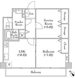 TraValore淵野辺 3階1SLDKの間取り
