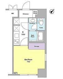 JR京浜東北・根岸線 川崎駅 徒歩11分の賃貸マンション 3階1Kの間取り