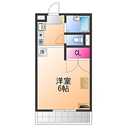 レオパレスフルヤ 1Kの間取図画像
