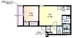 フジパレス千里山 1LDKの間取図画像