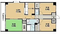 グラシアス芝山 3階3LDKの間取り