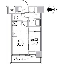シーフォルム住吉 7階1DKの間取り