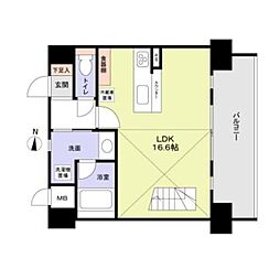 スタジオスクエア泉 9階2LDKの間取り