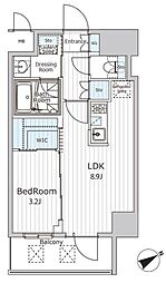 ビエラコート日本橋久松町 1LDKの間取図画像
