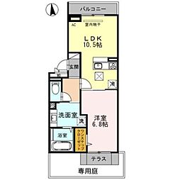 近鉄南大阪線 針中野駅 徒歩4分の賃貸アパート 1階1LDKの間取り
