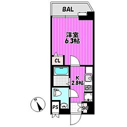 フランボアーズ元代々木町 4階1Kの間取り