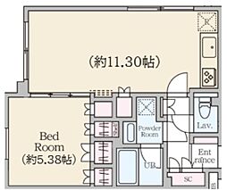 ReveResidence初台 1階1LDKの間取り