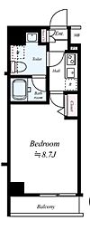 プレール・ドゥーク練馬中村橋 1Kの間取図画像