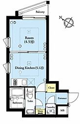 ビバリーホームズクガハラ2 1DKの間取図画像