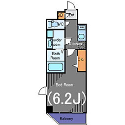 ガリシア品川 5階1Kの間取り