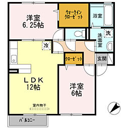 エスポワールK.4 2LDKの間取図画像
