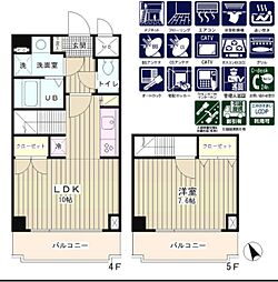 ラフィネ築地 1LDKの間取図画像