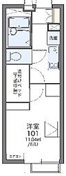グリーン中台 1Kの間取図画像