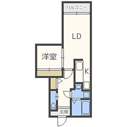 バーンメアオ　ラチャ 2階1LDKの間取り