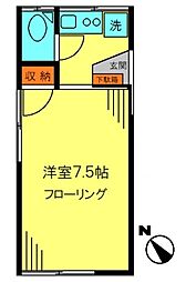 コスモ新町 1Kの間取図画像