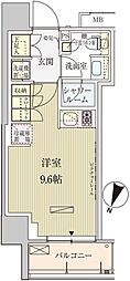 パークアクシス赤坂見附 ワンルームの間取図画像