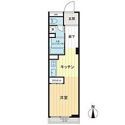 中野永谷マンション ワンルームの間取図画像