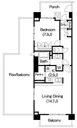 Brillia ist 三軒茶屋 アイビーテラス 8階1LDKの間取り