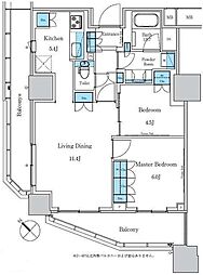パークアクシス滝野川ラブリーズ 2LDKの間取図画像