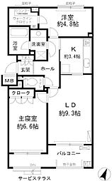 パティオス11番街 2階2LDKの間取り