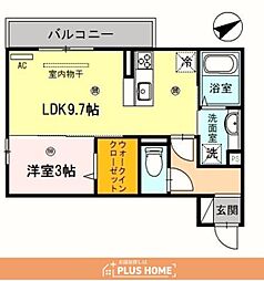 D-room出島 1LDKの間取図画像