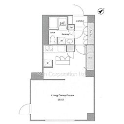 ミリアレジデンス南麻布 3階ワンルームの間取り