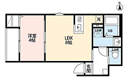 robot home 南橋本 2階1LDKの間取り