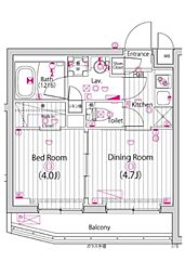 ガーラ練馬グランドステージ 1DKの間取図画像