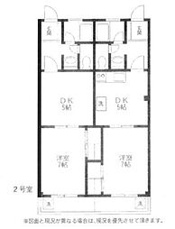 大久保ハイツ 1階1DKの間取り