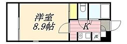 オートハウス3 1Kの間取図画像