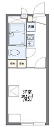 レオパレスフローライト 2階1Kの間取り